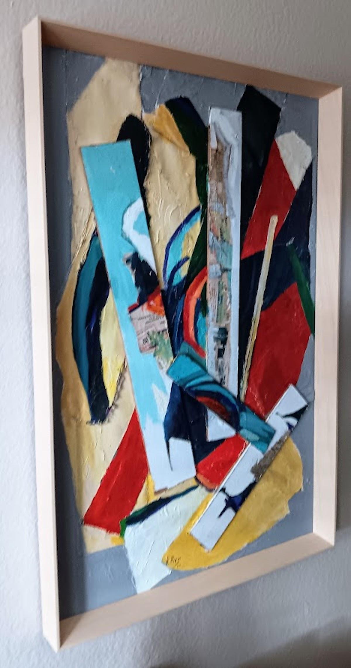 Composizione post cubista di Eric K.K. Fiazi, collage, incorniciato in vendita 4
