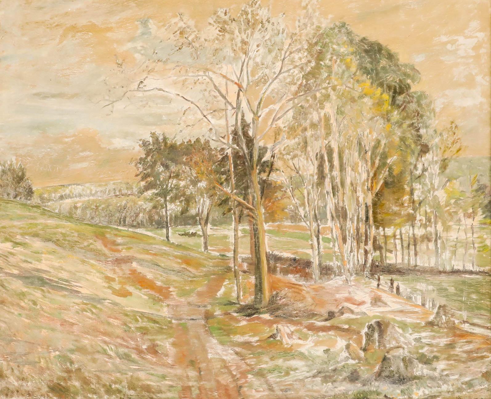 Postimpressionistisches Öl des frühen 20. Jahrhunderts - Wechselnde Jahreszeiten – Painting von Unknown