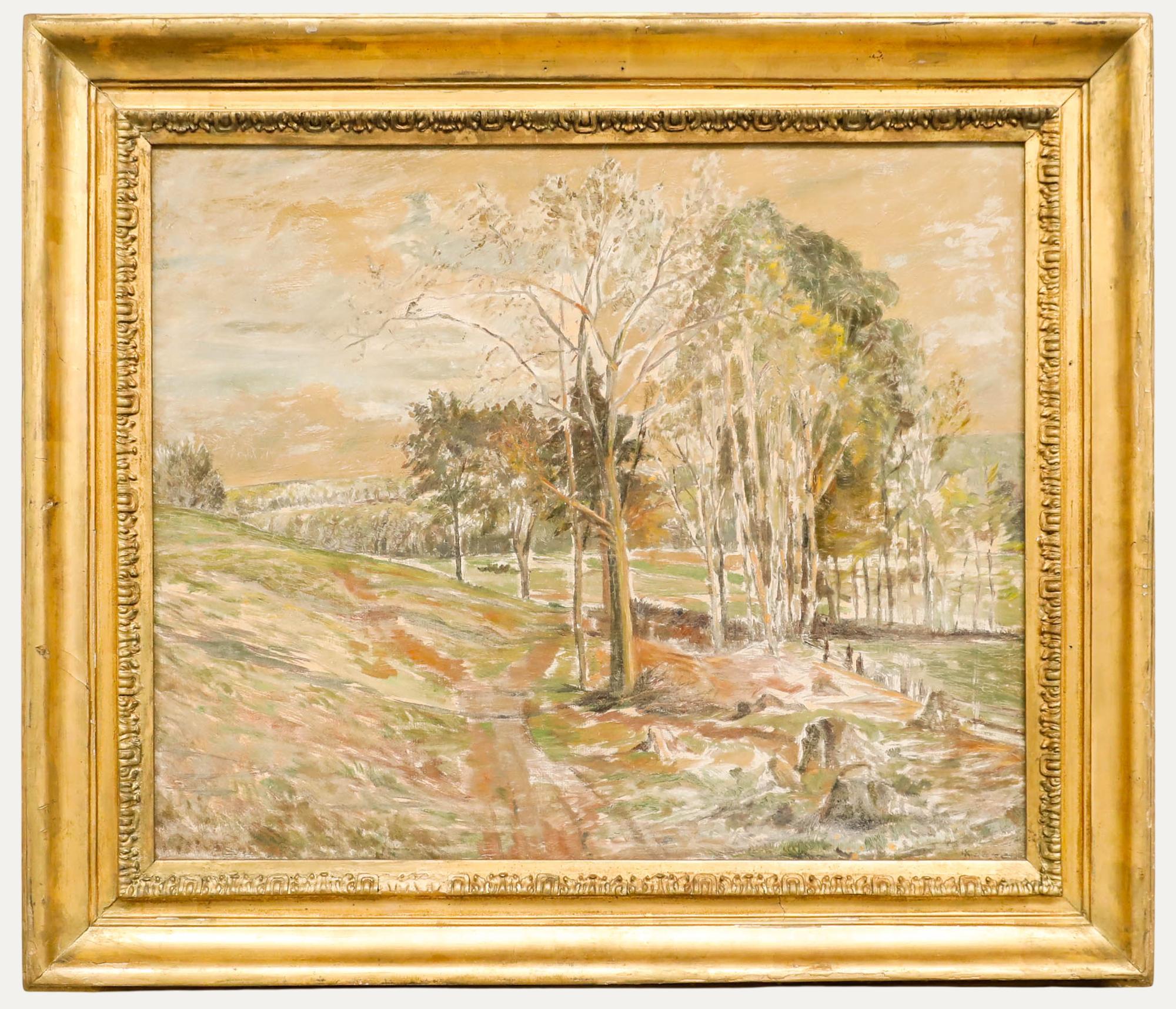 Postimpressionistisches Öl des frühen 20. Jahrhunderts - Wechselnde Jahreszeiten