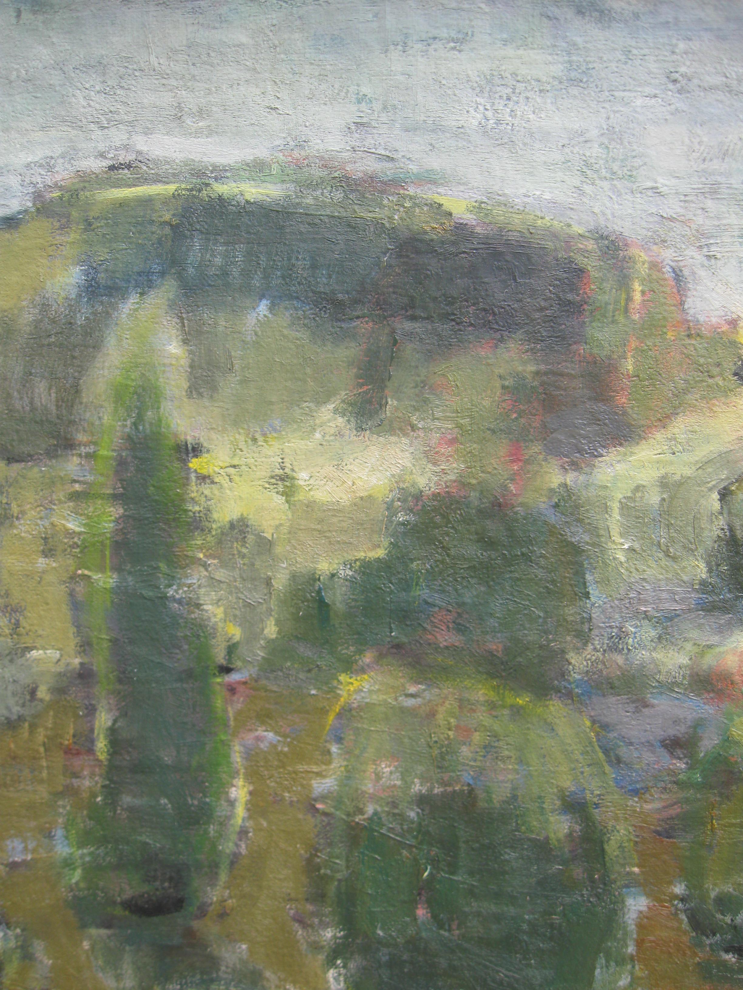 Post-impressionniste/moderniste ; « Hill Landscape with Ruins », huile, vers 1952 en vente 2