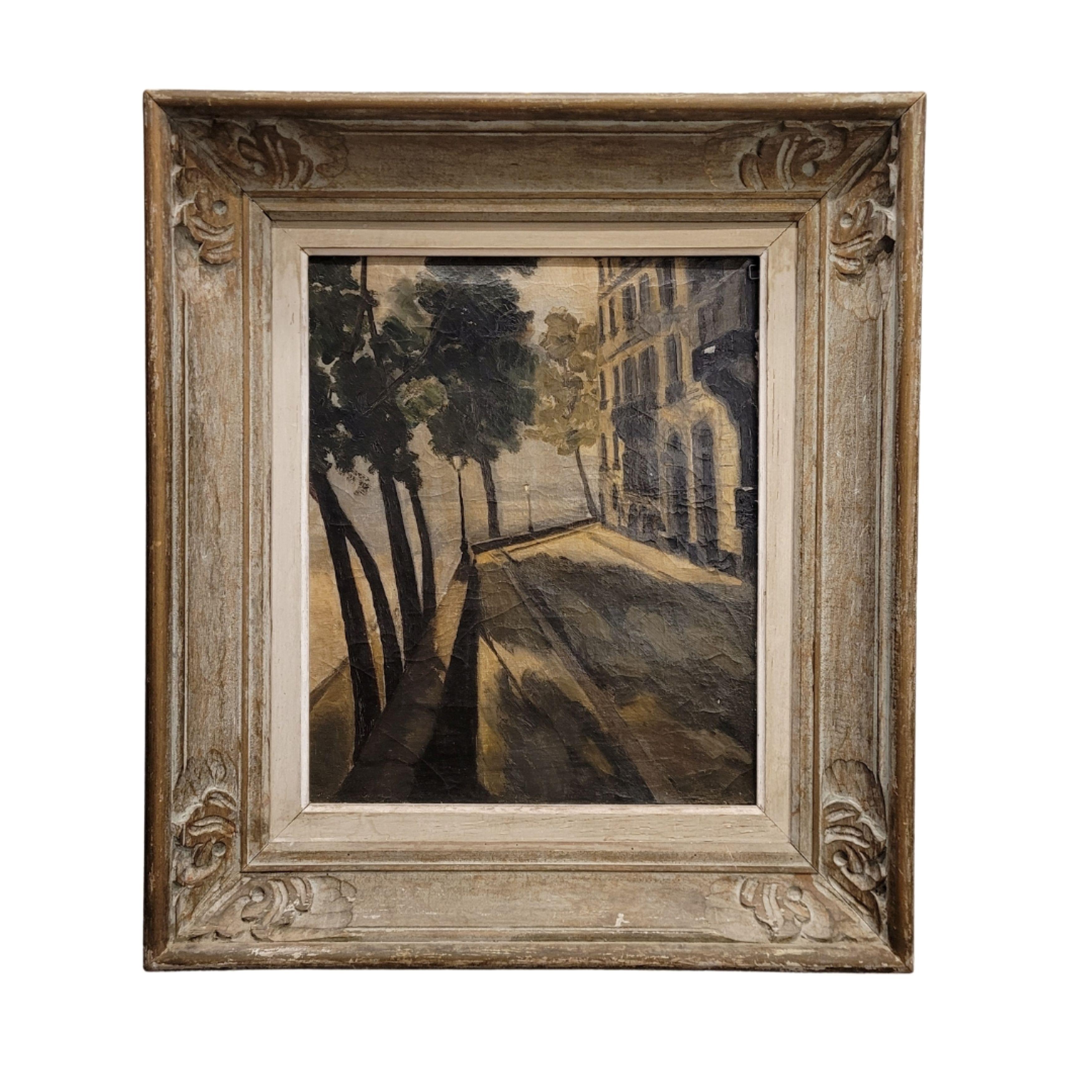 Unknown Figurative Painting – Postimpressionistisches Öl auf Leinwand, Pont Marie, Paris, Frankreich