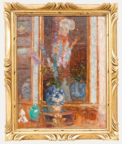 Post Impressionist School c.1900 Oil - Delphiniums in China