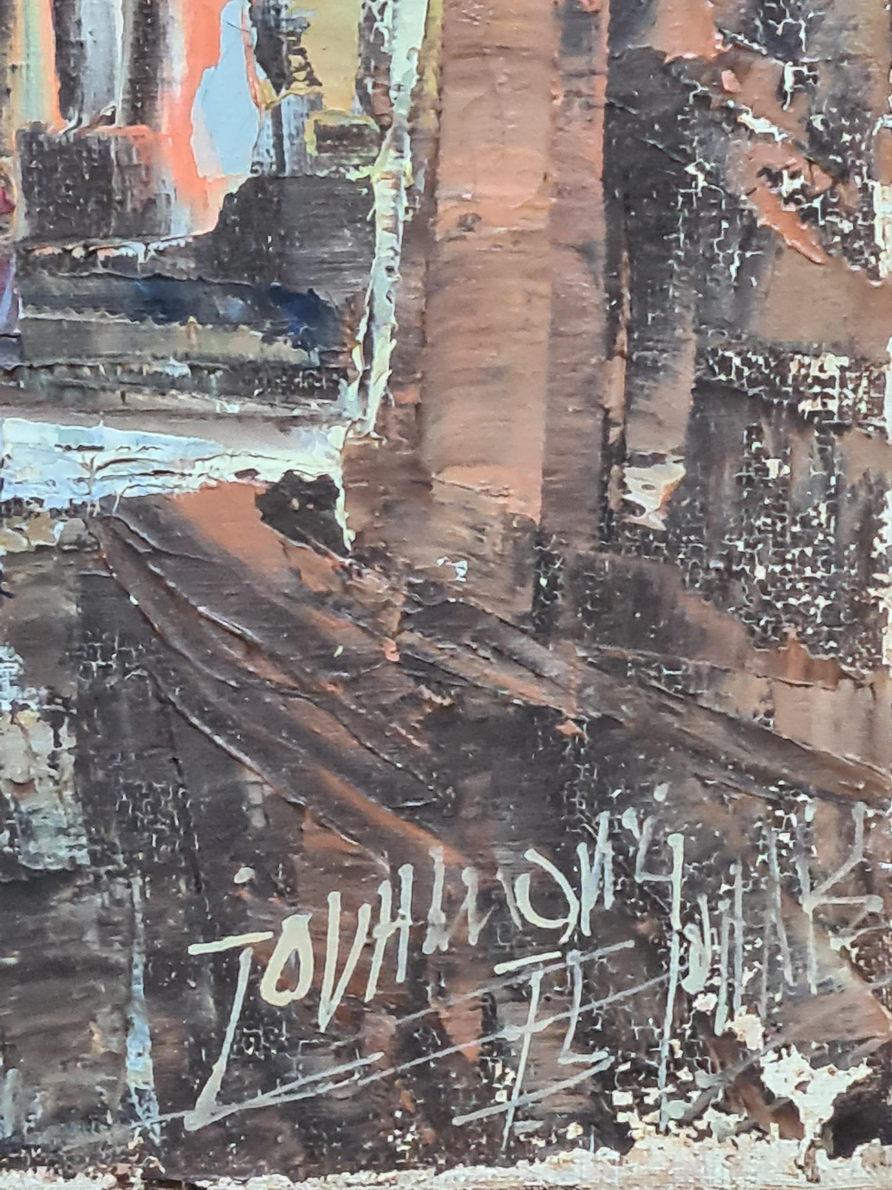 Tramonto post-impressionista a Parigi, La Basilique du Sacré-Cœur de Montmartre - Painting di Unknown