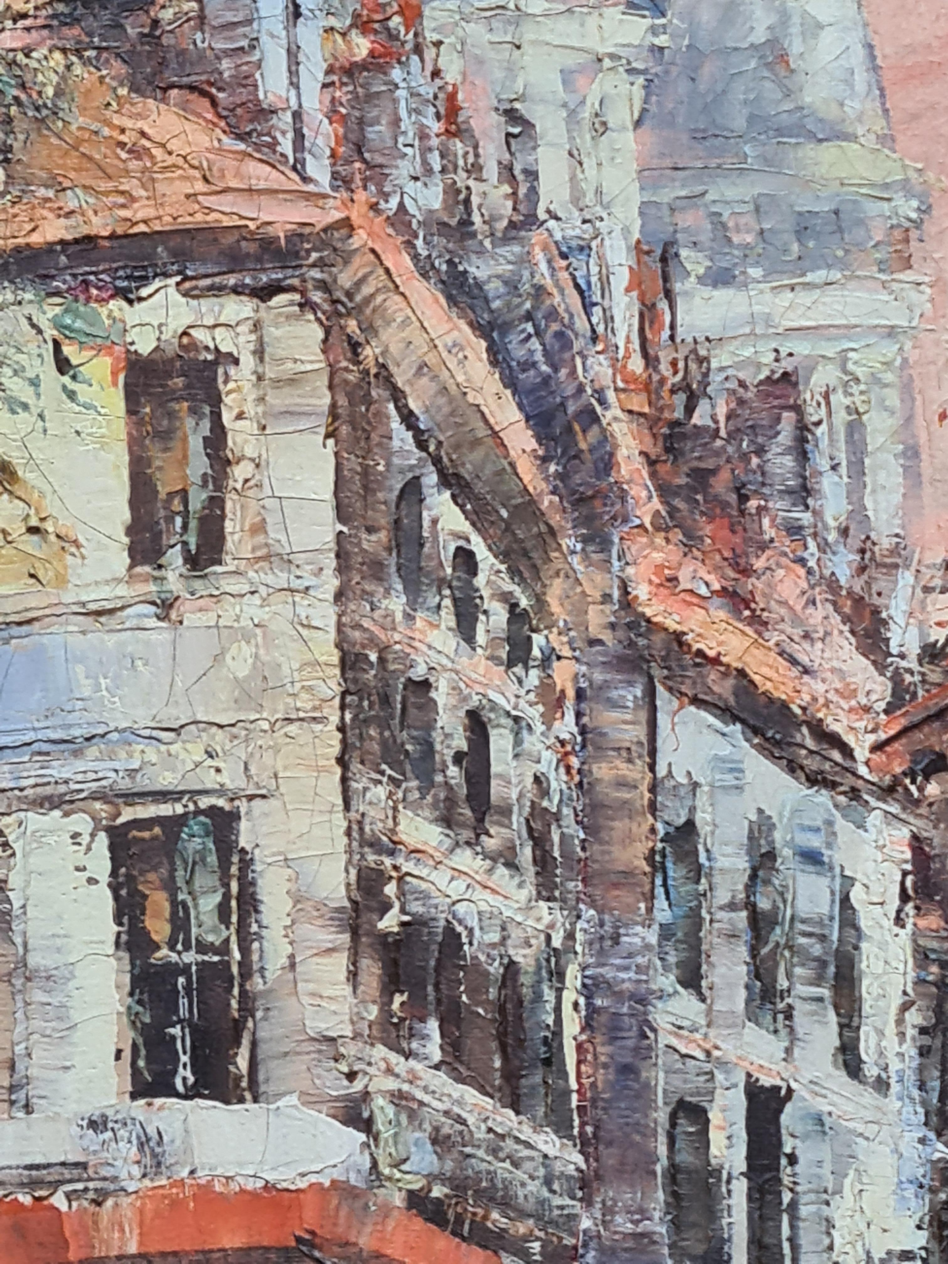 Tramonto post-impressionista a Parigi, La Basilique du Sacré-Cœur de Montmartre in vendita 2