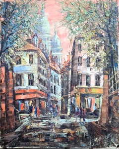 Post Impressionist Sunset in Paris, La Basilique du Sacré-Cœur de Montmartre