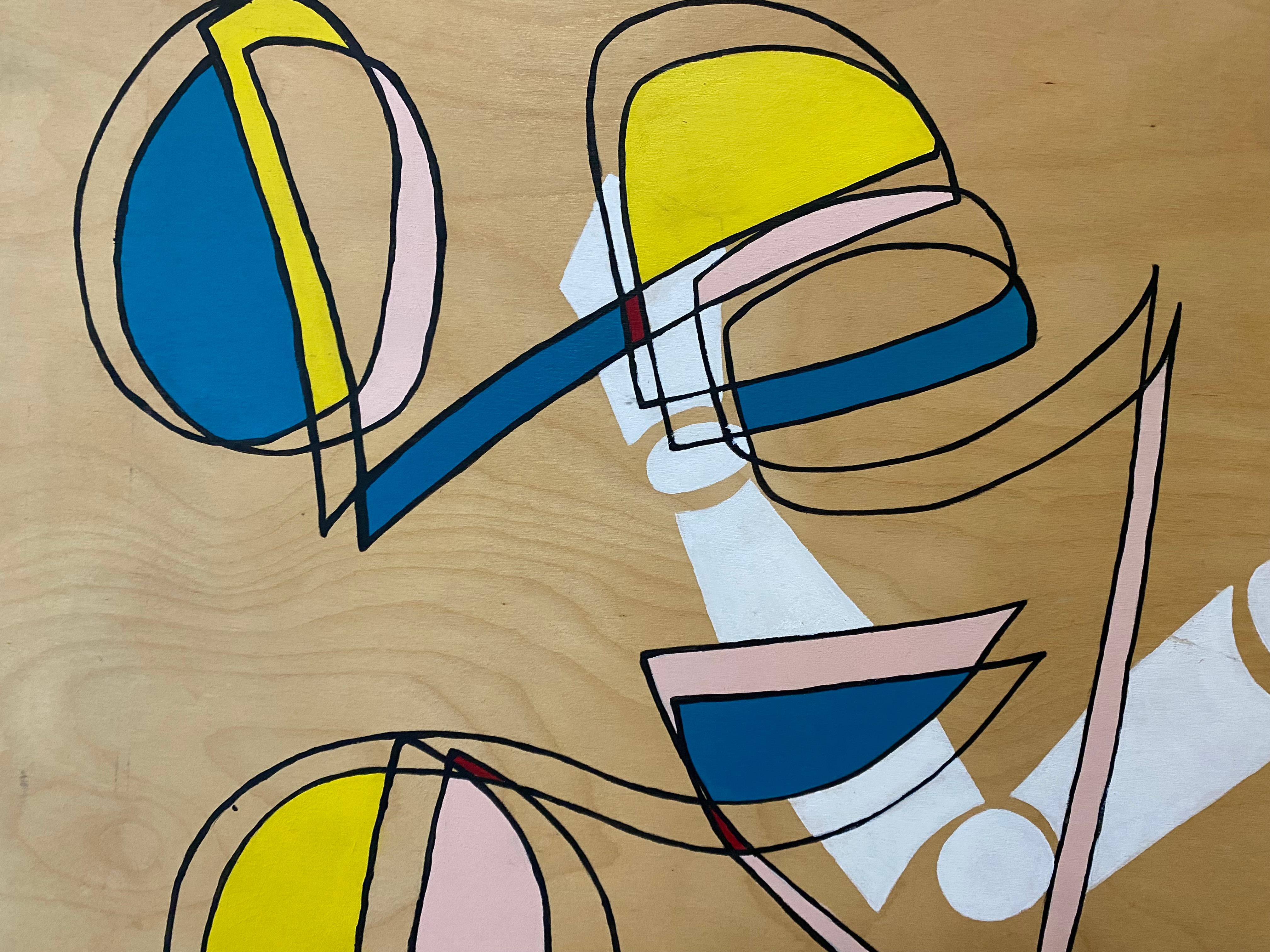 Maniquí posmoderno Pintura acrílica sobre panel de madera - Painting de Unknown