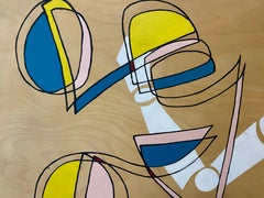 Post-Modern Mannequin Acrylic Painting on Wood Panel