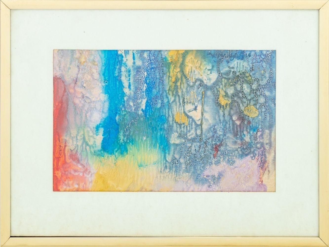 Abstract Painting di Unknown - Pittura astratta a macchie del dopoguerra