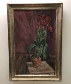 Potted daffodils - Still life oil on canvas