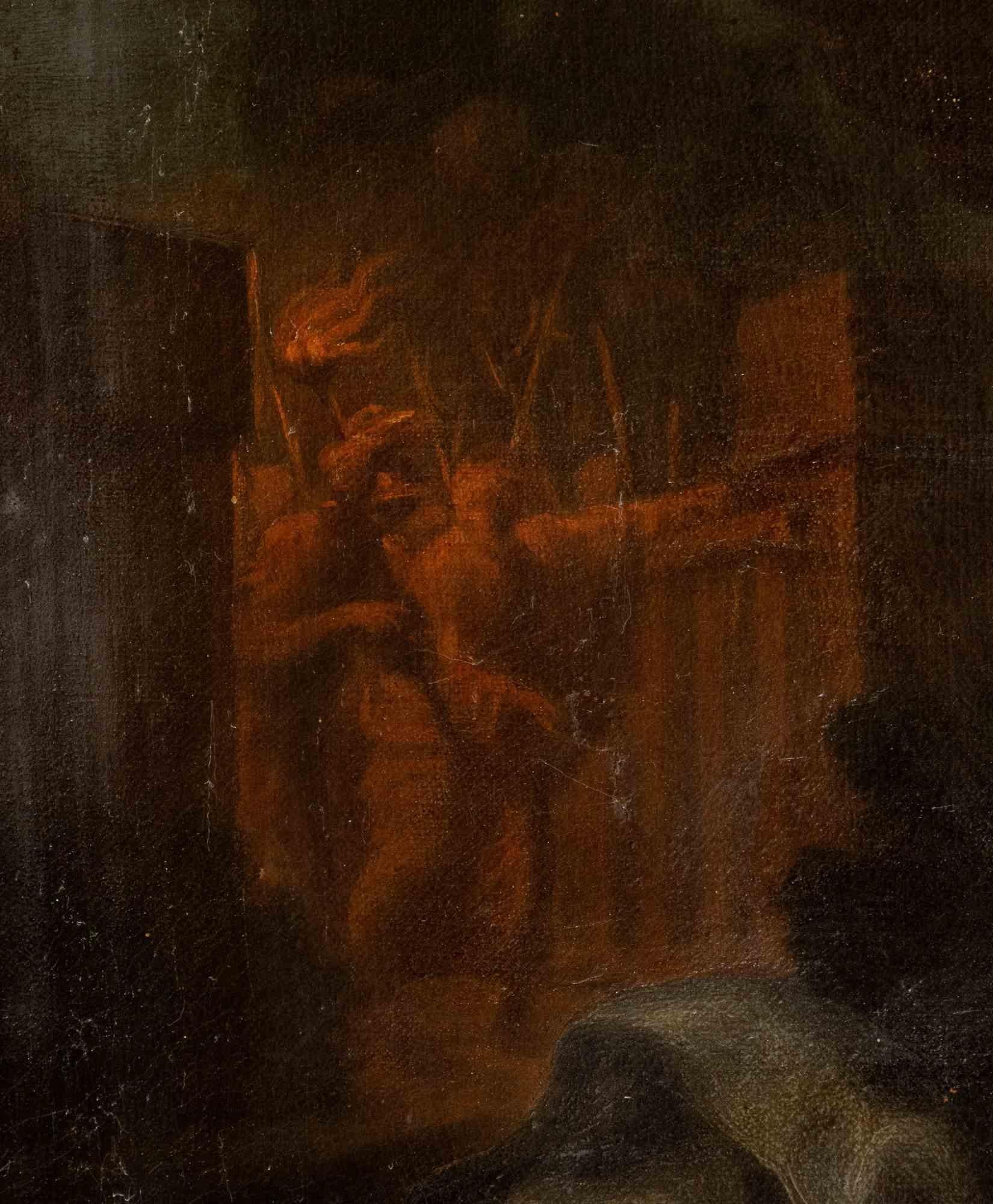 A big and valuable painting realized in 1797 by the italian artist Francesco Capuri.

It depits a famous scene of the gospel, referred by its title.

Hand signed and dated on rear in the top left 