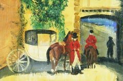 Preparing for the English Fox Hunt Oil Painting