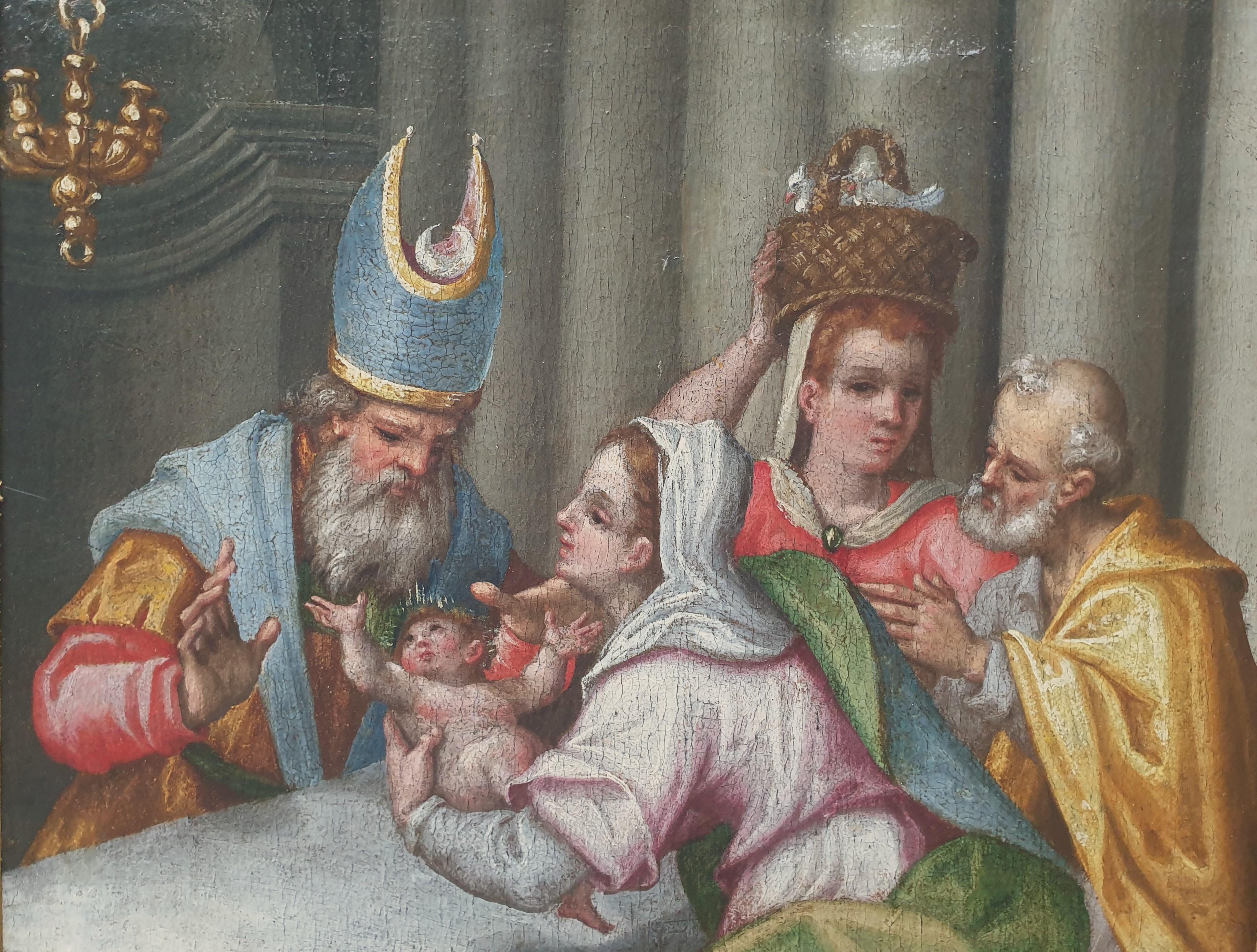 Klassische Präsentation des Jesus- Tempels, Italienische flämische Schule, 17. Jahrhundert, Öl auf Leinwand (Italienische Schule), Painting, von Unknown