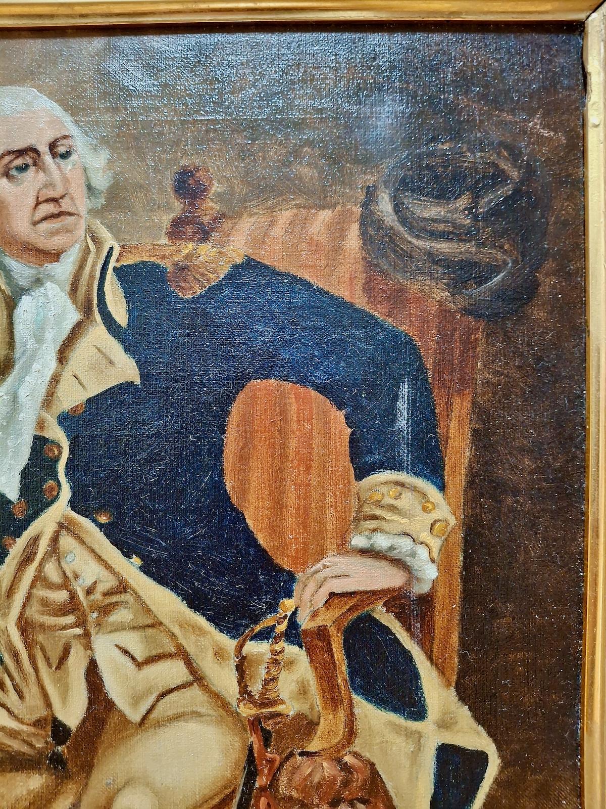 Primitive Portrait of George Washington with Sword For Sale 1