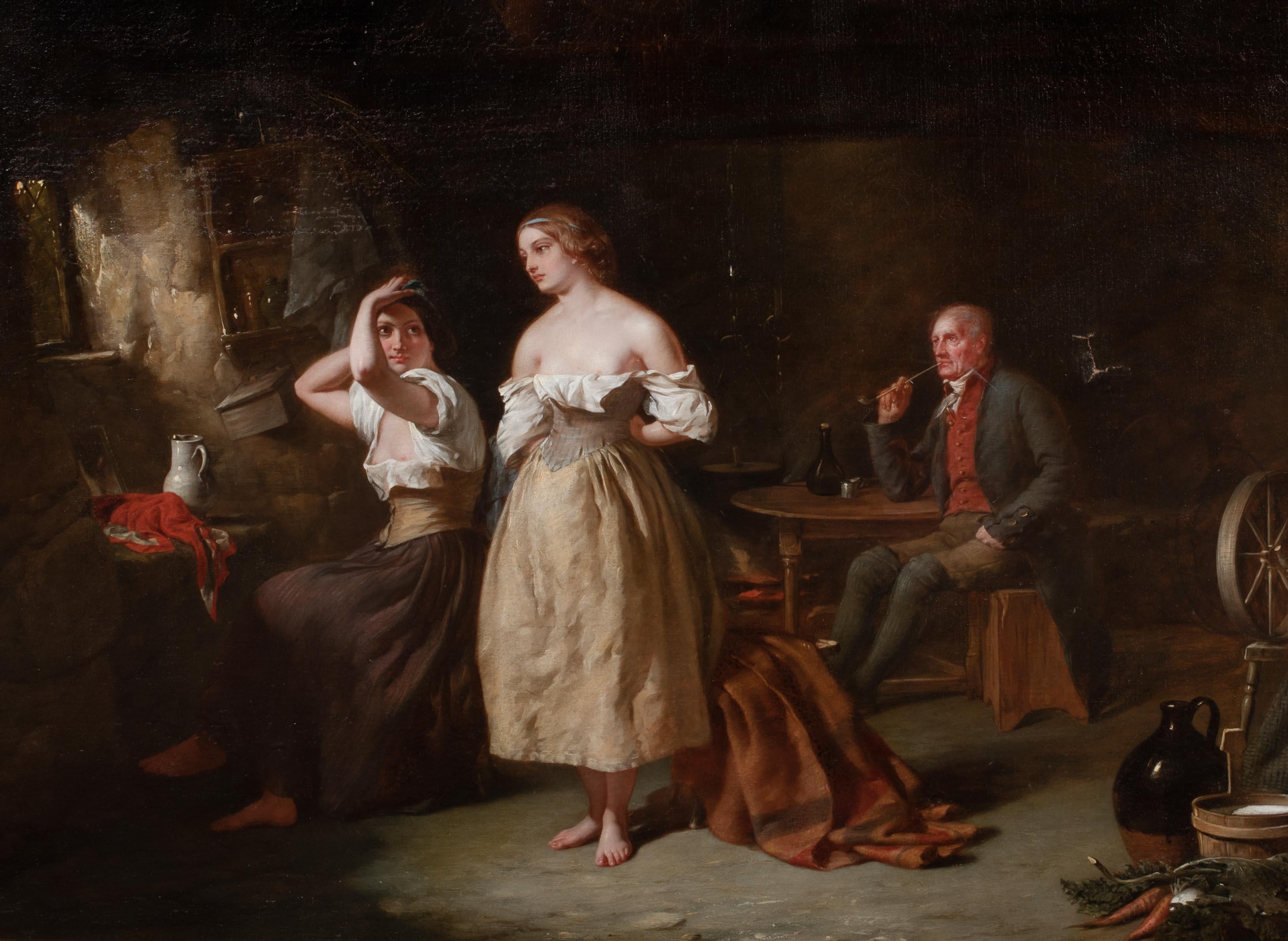 Prostitutes & Pimp In A Brothel Interior, 19th Century For Sale 2