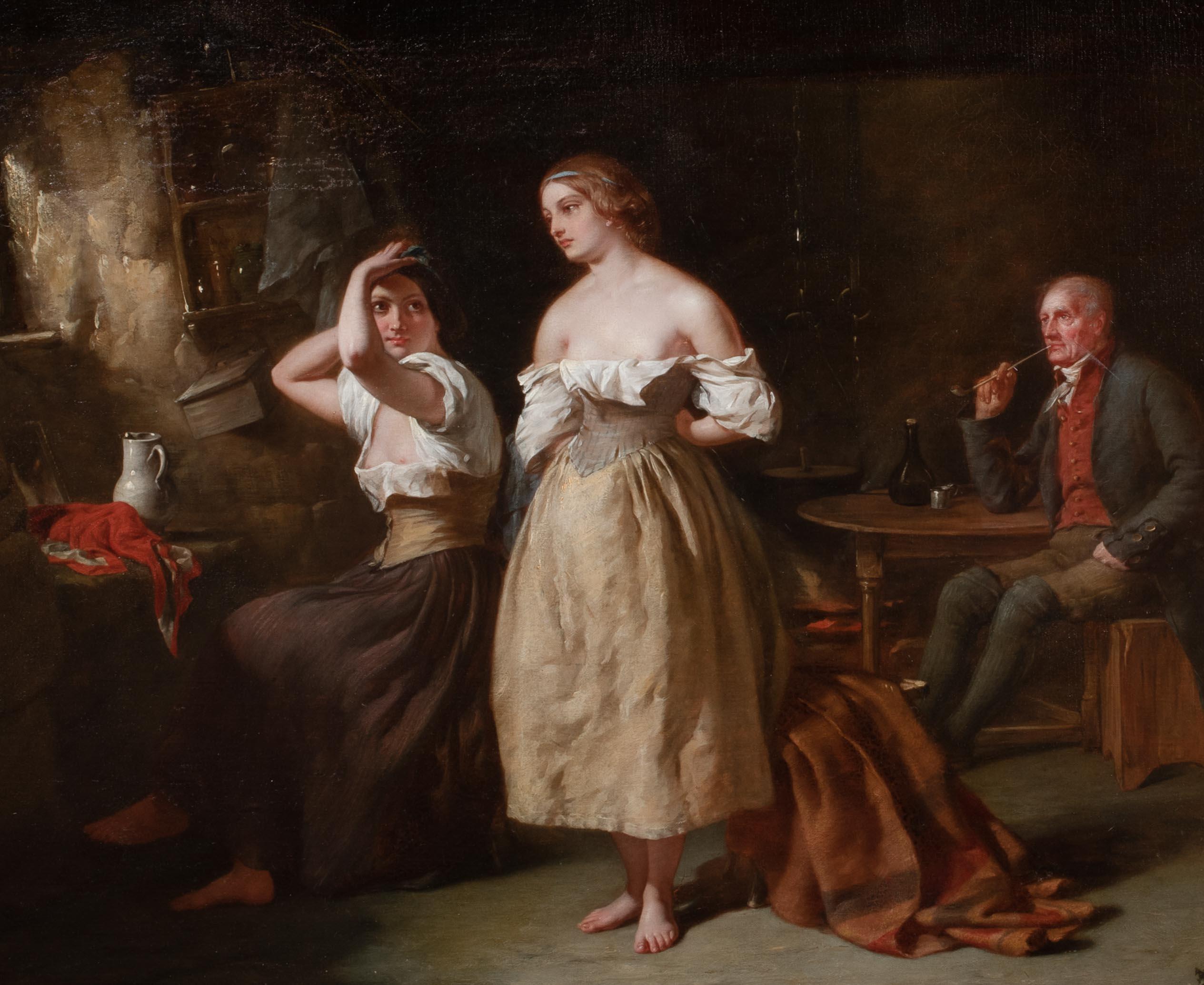 Prostitutes & Pimp In A Brothel Interior, 19th Century For Sale 3