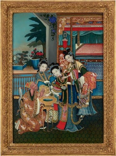 Qing Dynasty Chinese Reverse Glass Painting