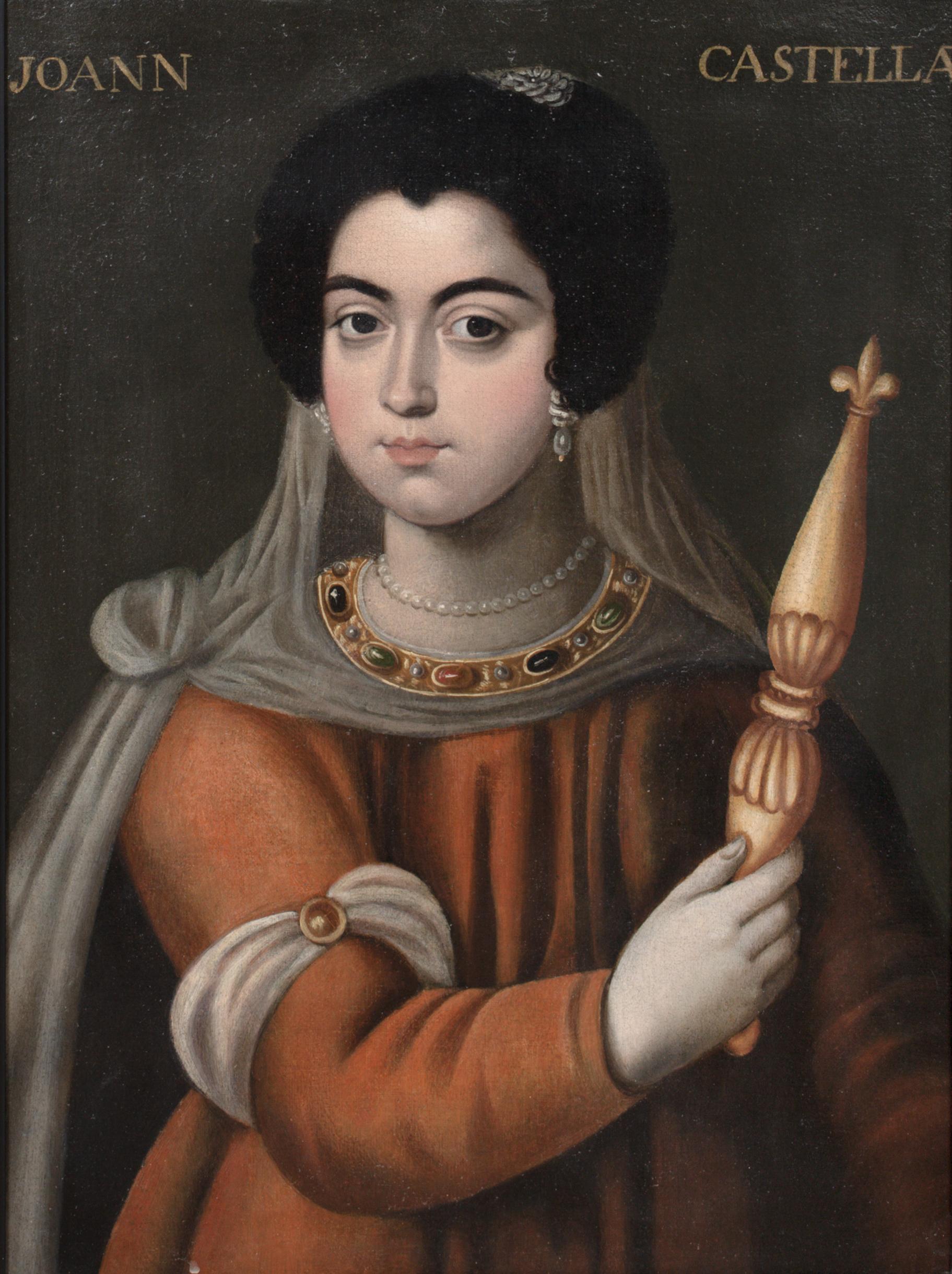 Königin Joann von Kastilien und Aragonien (1479-1555), Joanne The Mad, 17. Jahrhundert (Schwarz), Portrait Painting, von Unknown