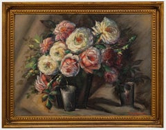 R. A. Brugger - 20e siècle Huile, Étude de roses
