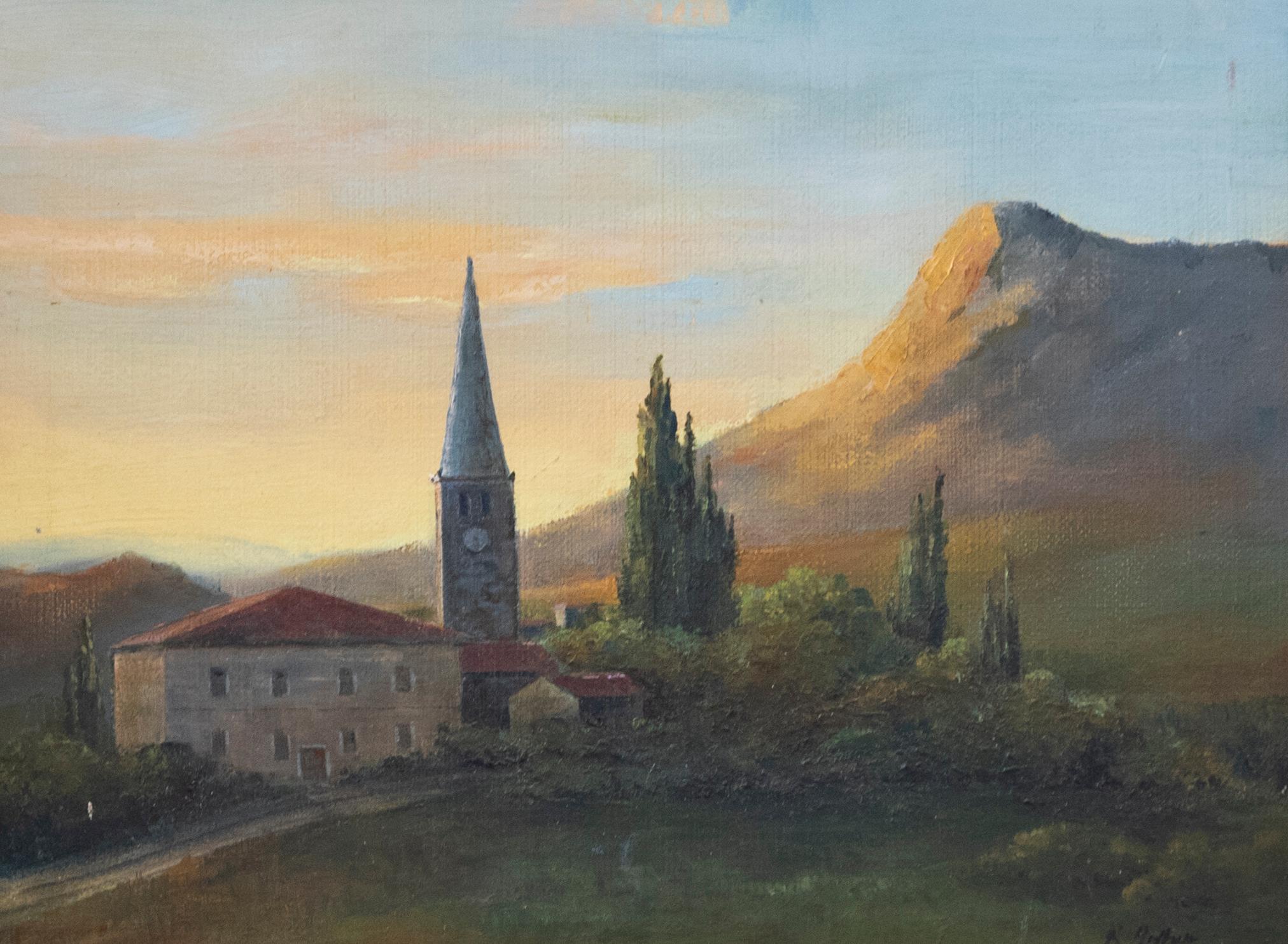 R. Arthur - Olio del XX secolo incorniciato, Valle D'Aosta - Painting di Unknown