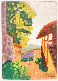 R. Barbe - Early 20th Century Oil, A Village near Grenoble