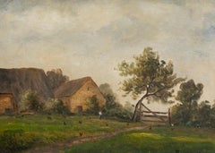 R. dela Judig - French School Early 20th Century Oil, Roaming Hens
