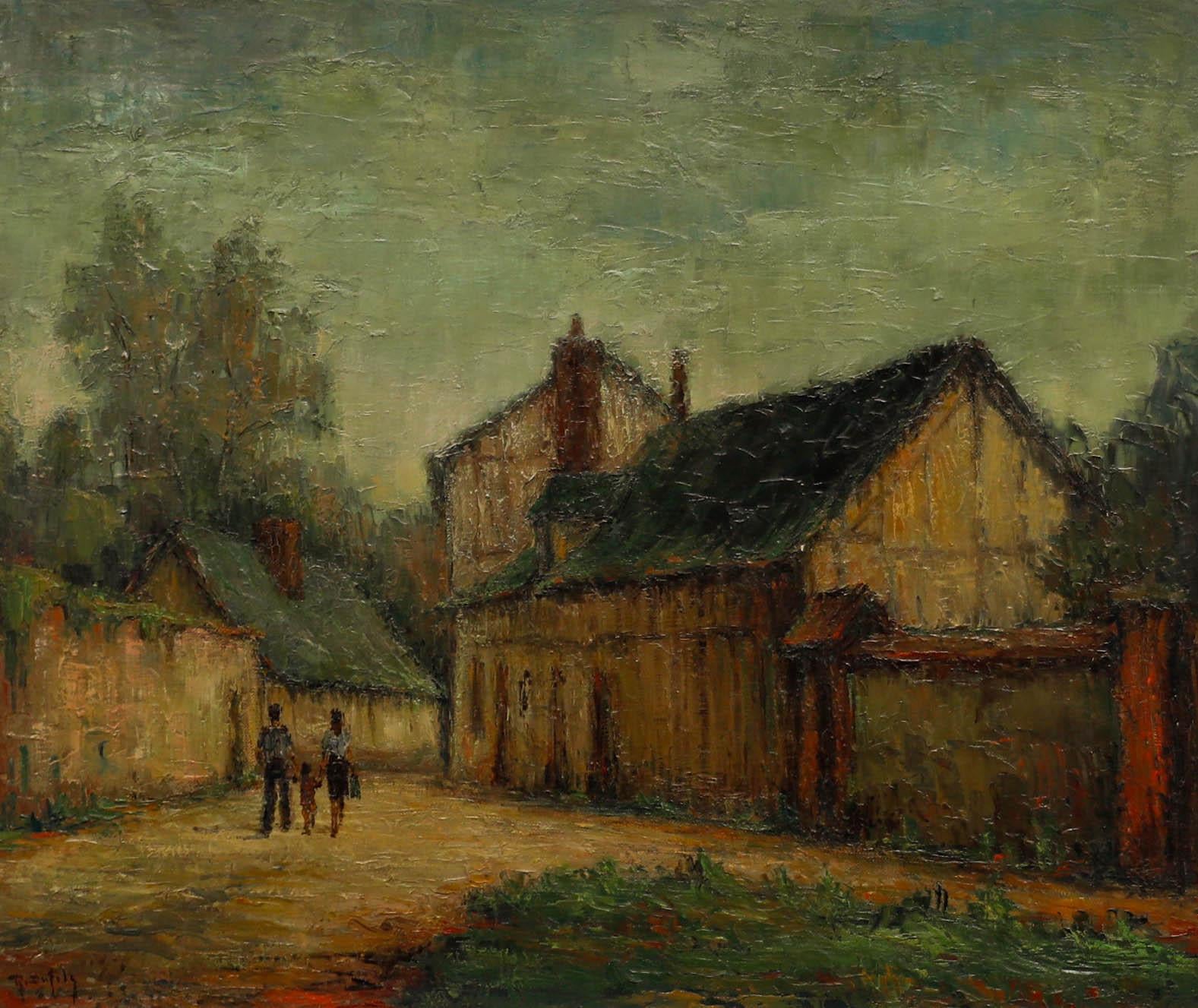 R. Dufols  - Huile du 20e siècle, Promenade familiale - Painting de Unknown