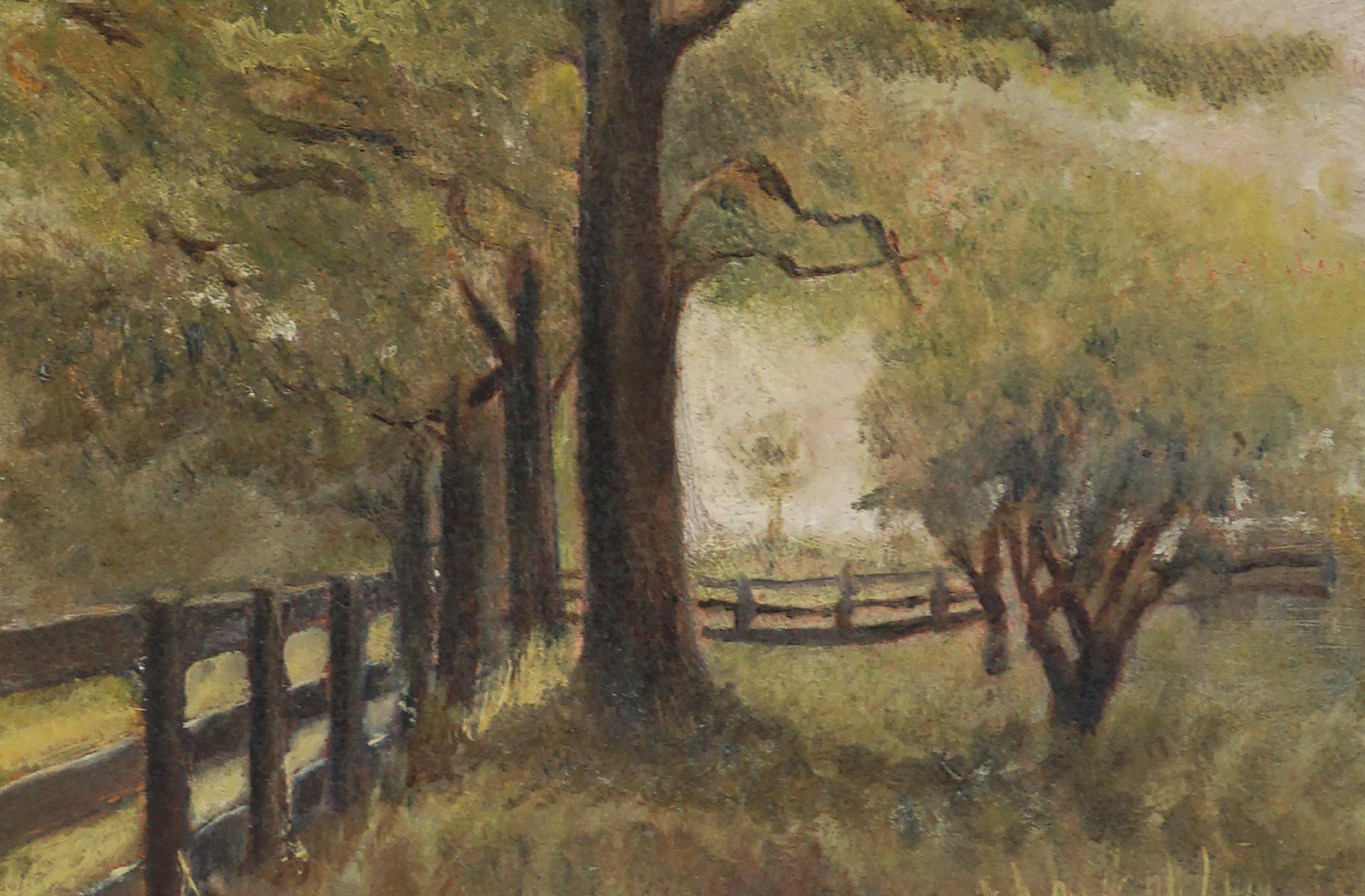 Début du 19e siècle  Paysage de campagne dans le style de William Morris Hunt - Painting de Unknown