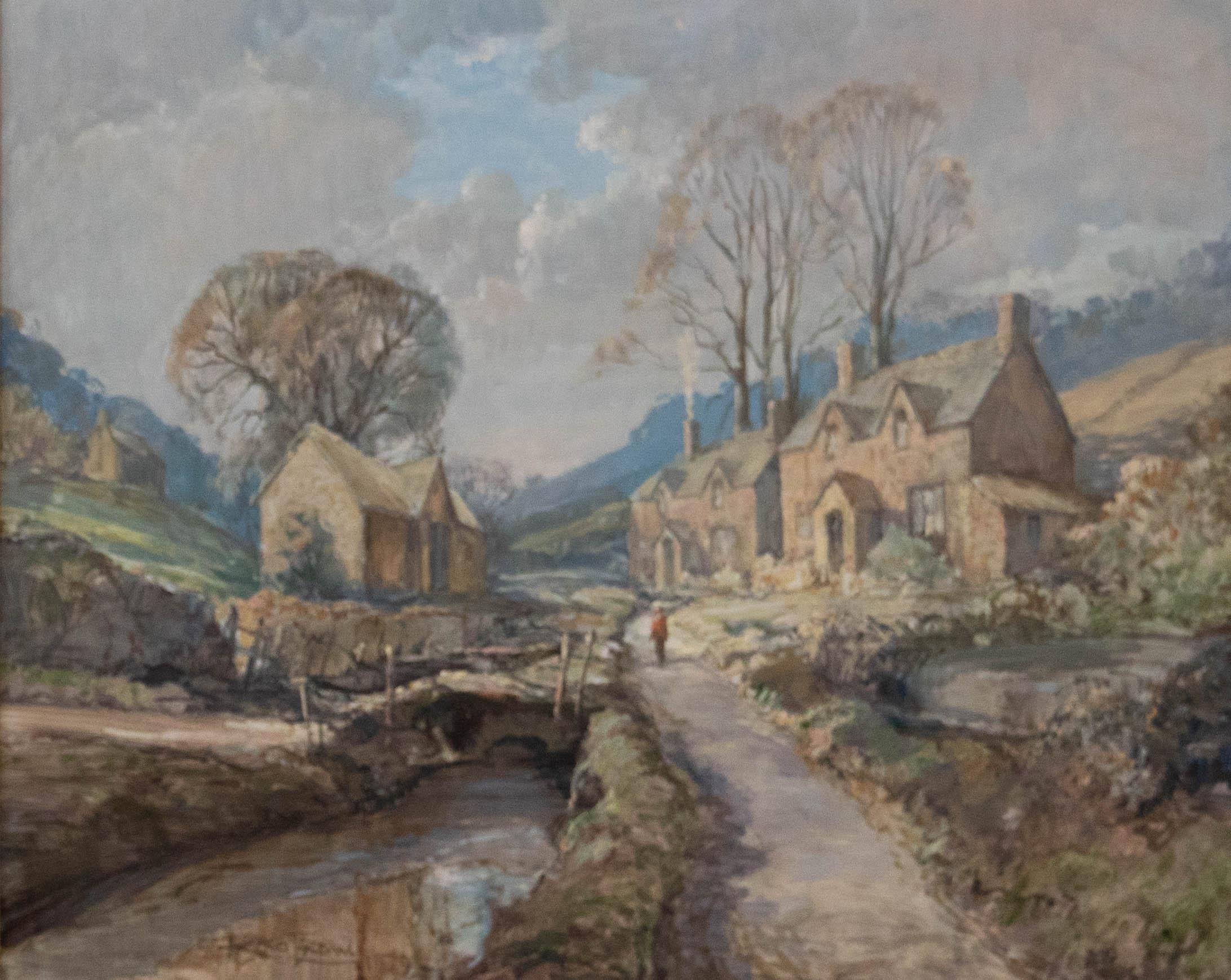 R. G. Trow - Framed 20th Century Oil, Stow-on-the-Wold - Painting by Unknown
