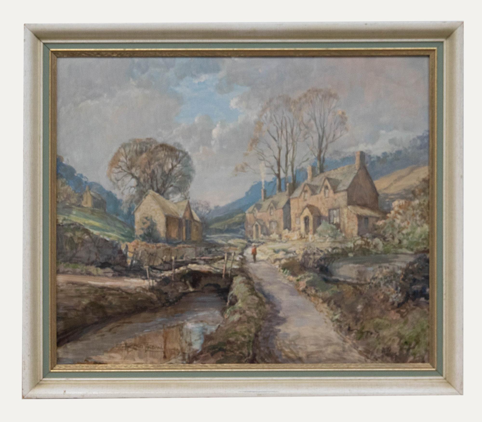 Unknown Landscape Painting - R. G. Trow - Framed 20th Century Oil, Stow-on-the-Wold