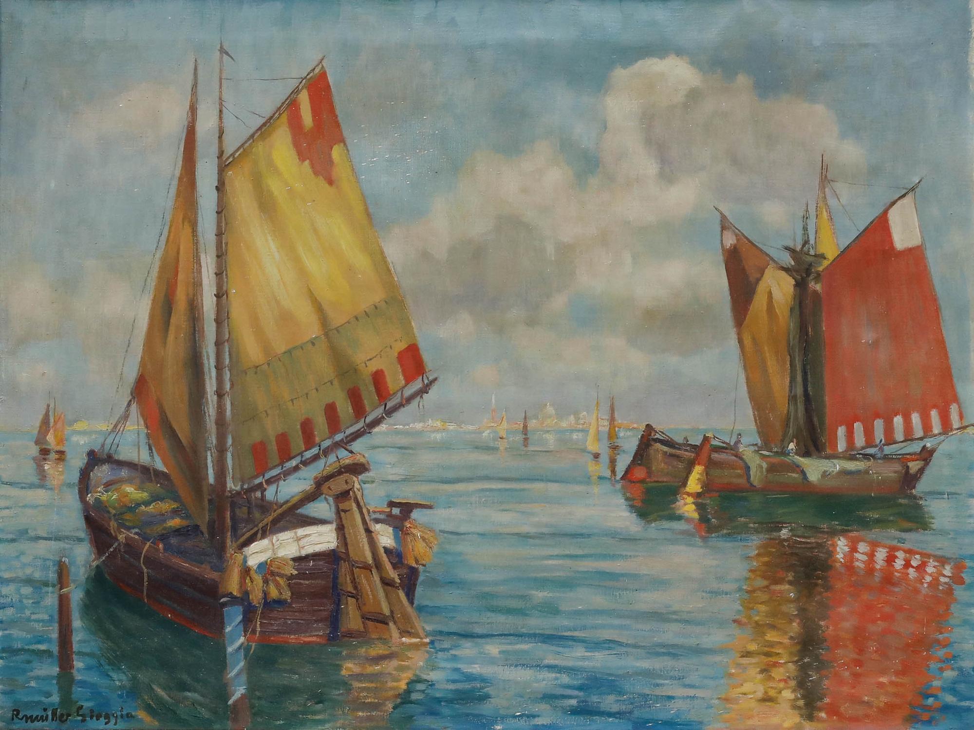 R. Müller - 1940 Öl, Chioggia – Painting von Unknown