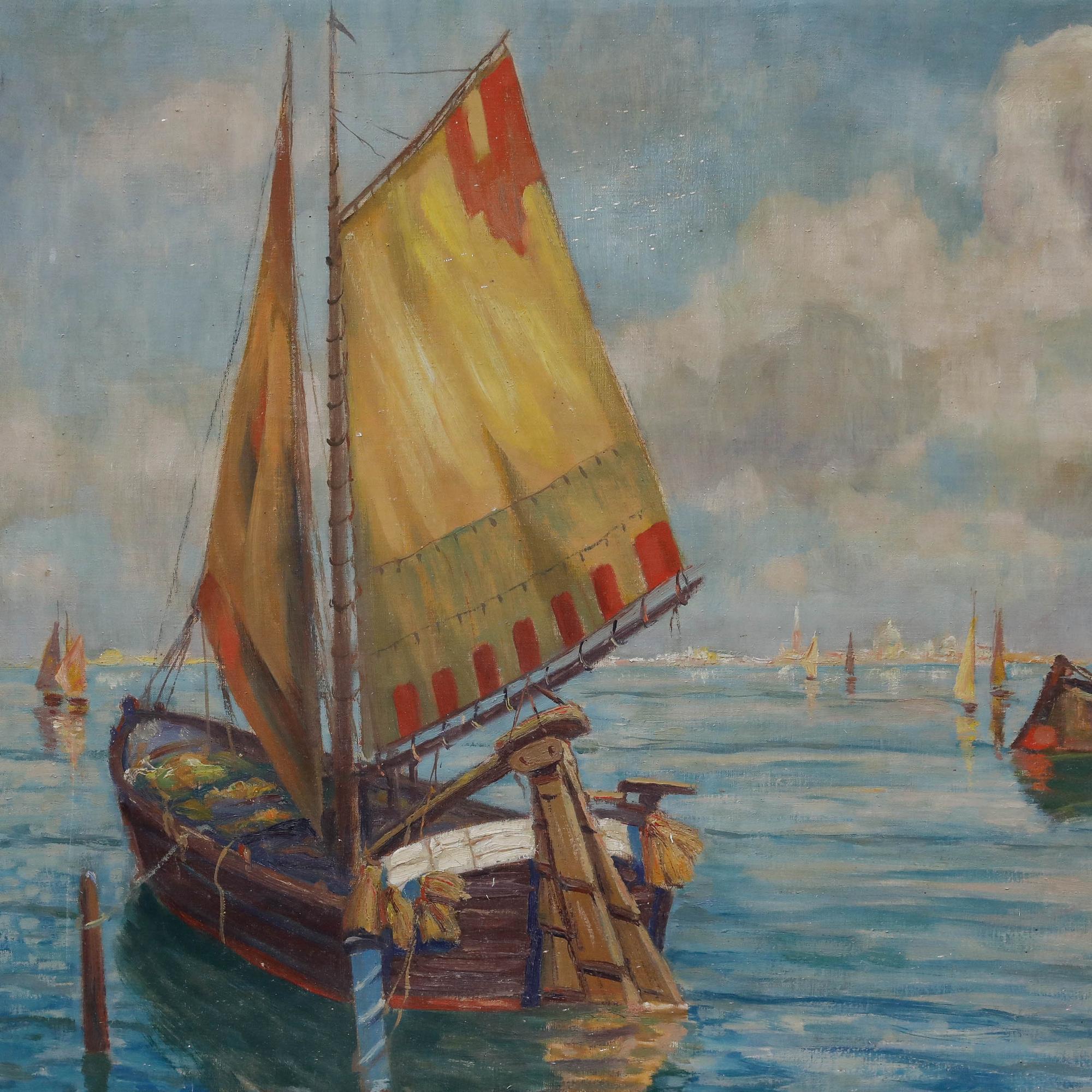R. Müller - 1940 Öl, Chioggia im Angebot 1