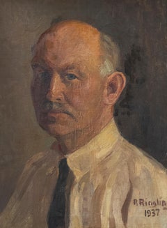 R. Ringling - 1937 Oil, Portrait of a Gentleman (Ringling Brothers)