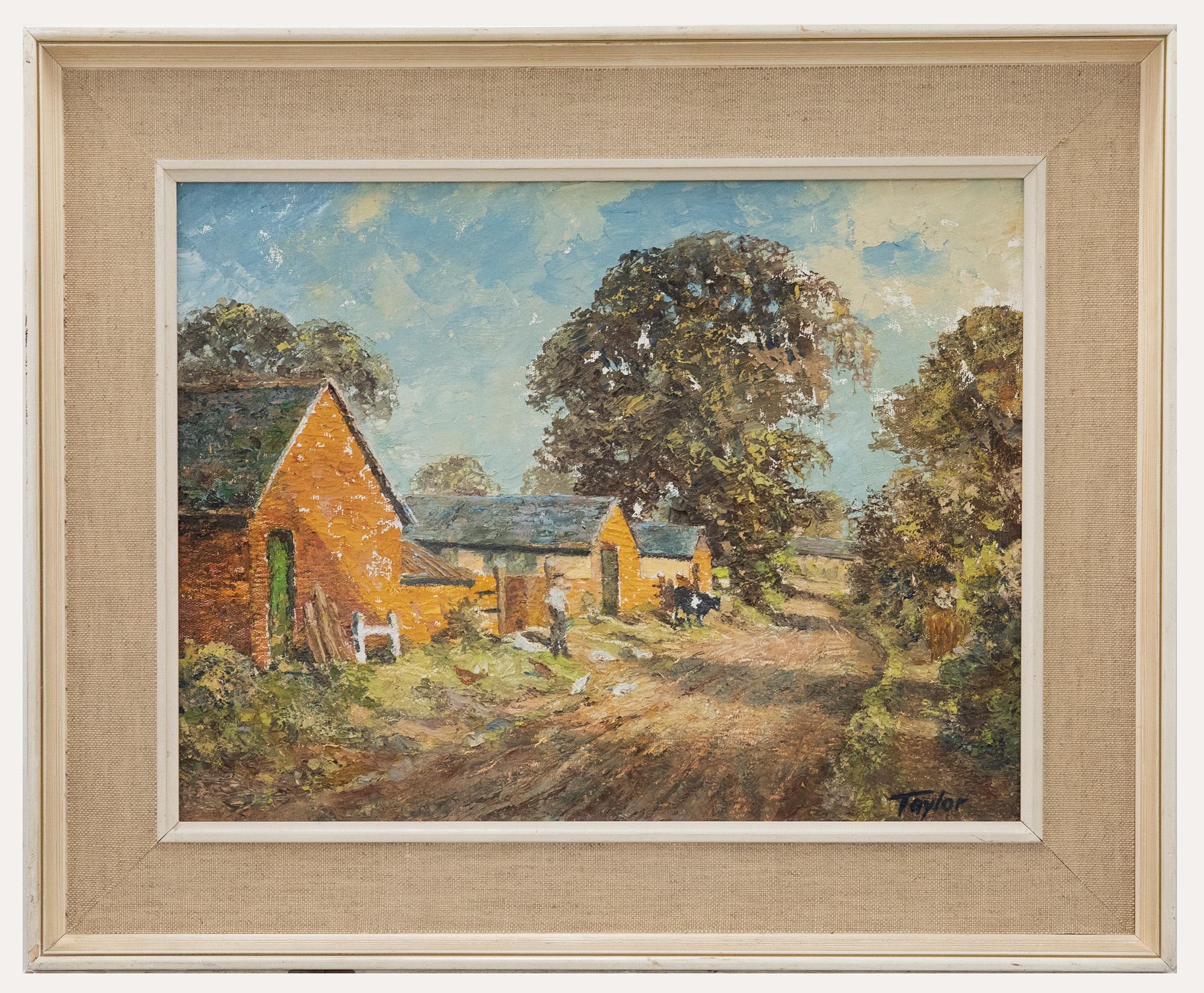 Unknown Landscape Painting - R. W. Taylor - Framed 20th Century Oil, Ayling's Farm