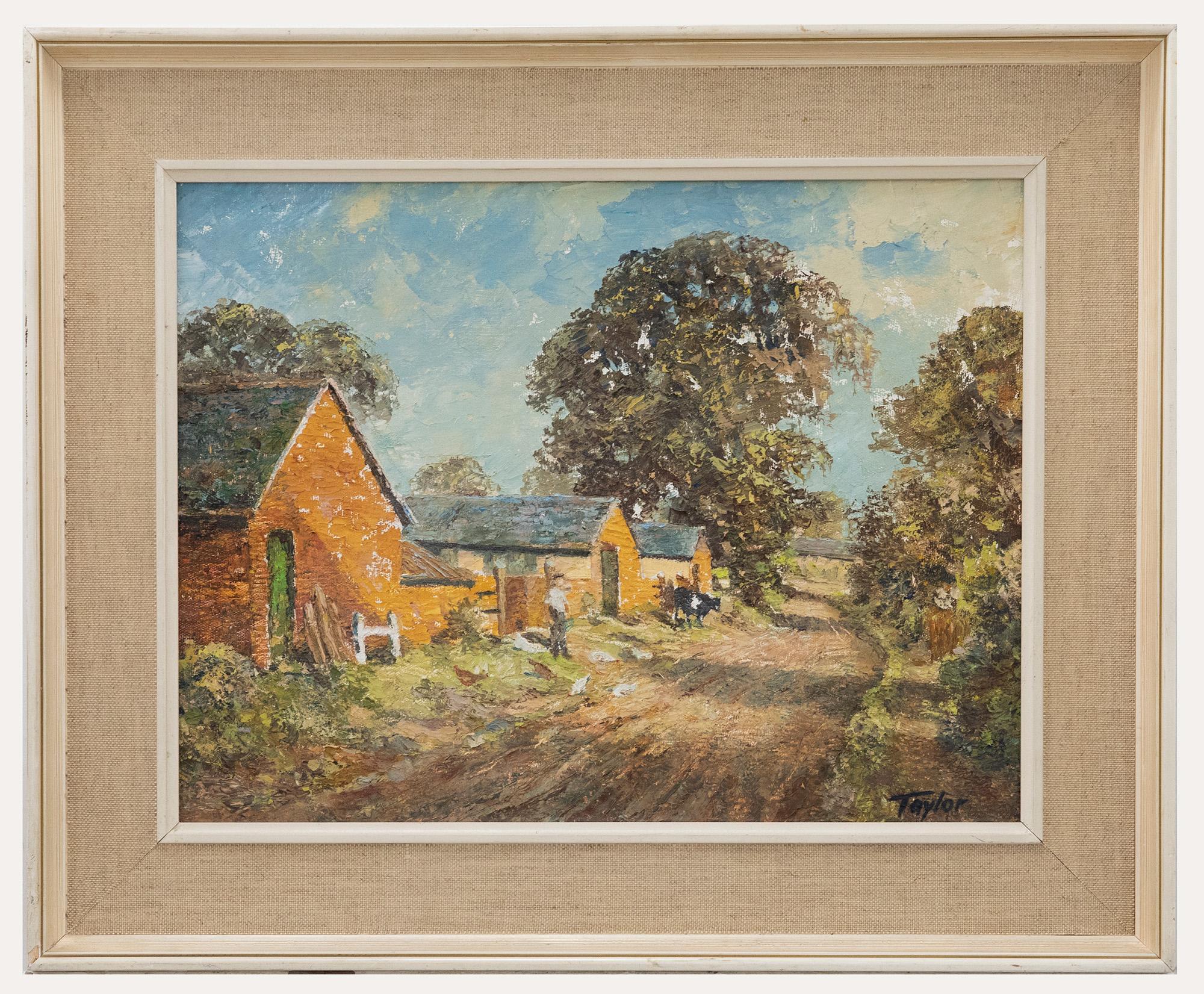 R. W. Taylor – Gerahmtes Ölgemälde, Ayling's Farm, 20. Jahrhundert