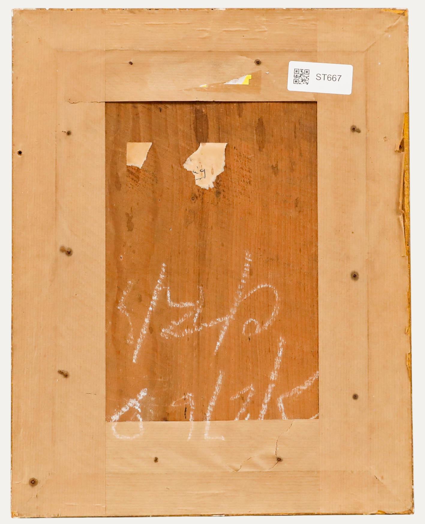 R. Waller - Huile encadrée de 1902, Bécasse suspendue à un clou - Marron Still-Life Painting par Unknown