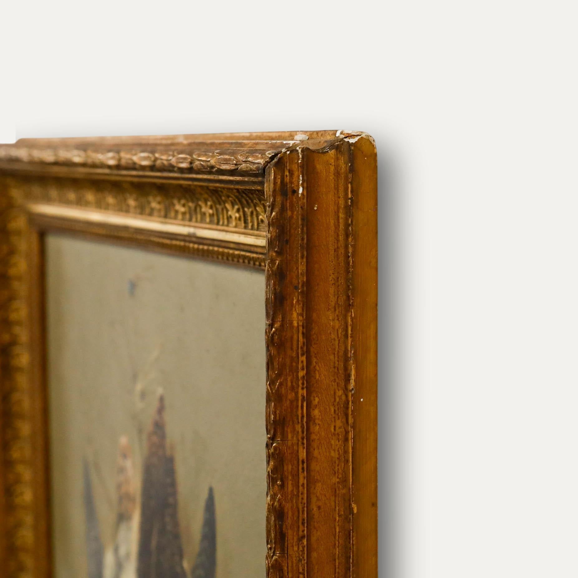 R. Waller - Huile encadrée de 1902, Bécasse suspendue à un clou en vente 1