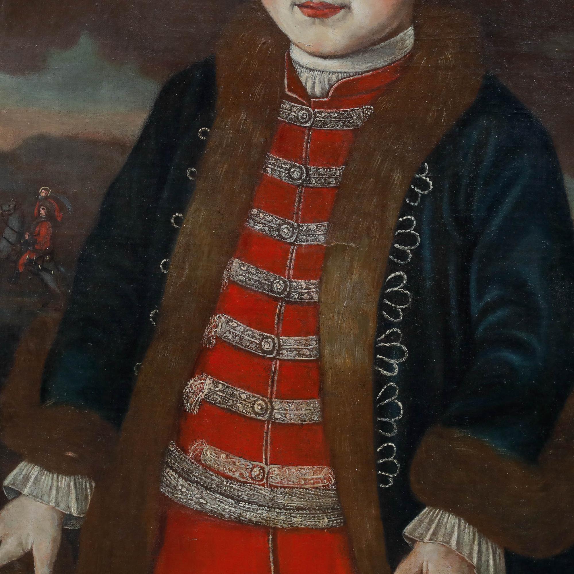 R. Waring - German School 1737 Oil, The First Sword For Sale 1
