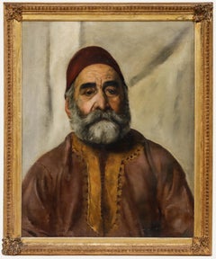 R. Wilson - Framed Late 19th Century Oil, Moroccan Gentleman in a Tarboosh Hat