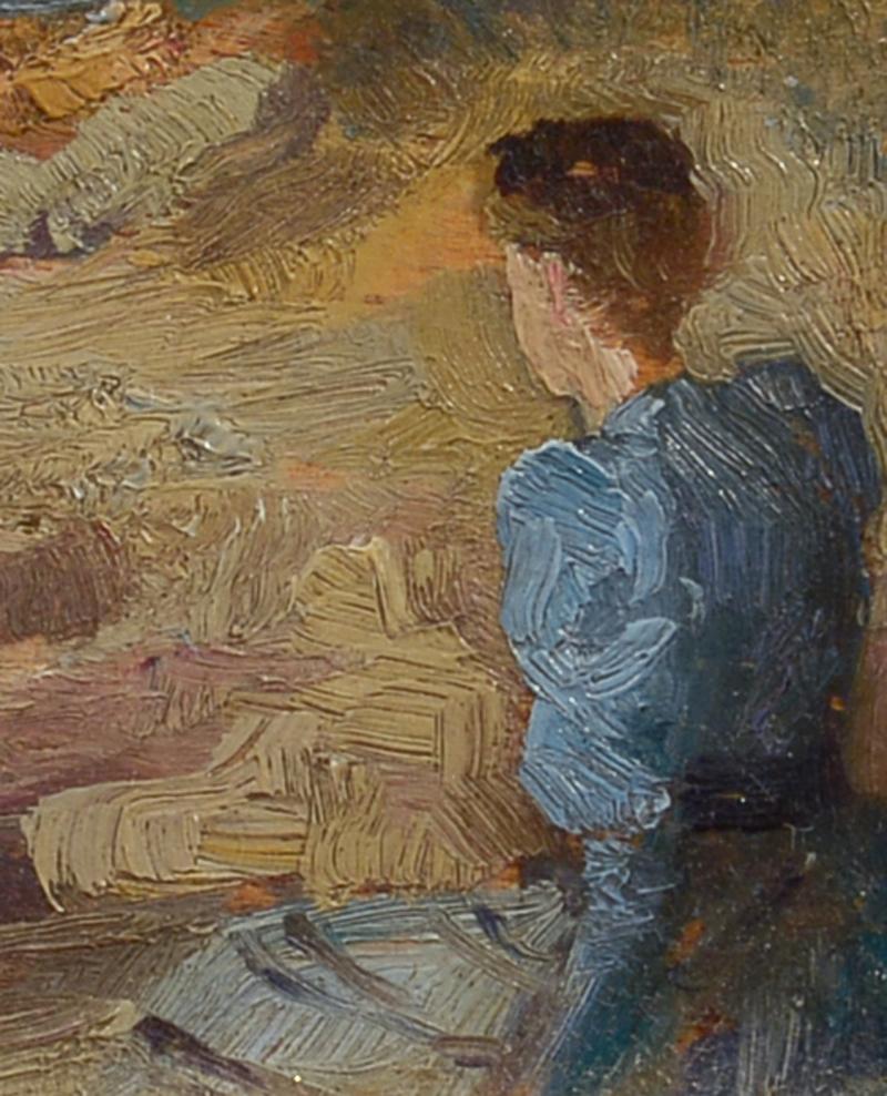 Rade de Toulon, French Impressionist, Woman, Sea, Coastal Scene - Painting Impresionista de Unknown