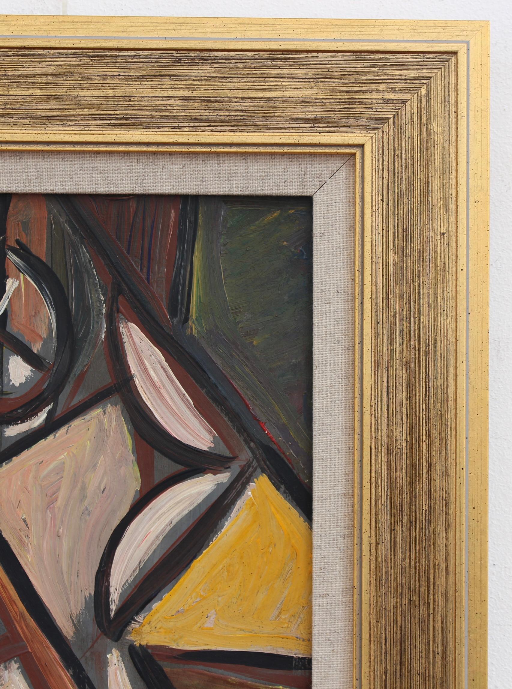'Radiant Muse: Inspired Cubist Portrait', German School (circa 1970s) For Sale 1