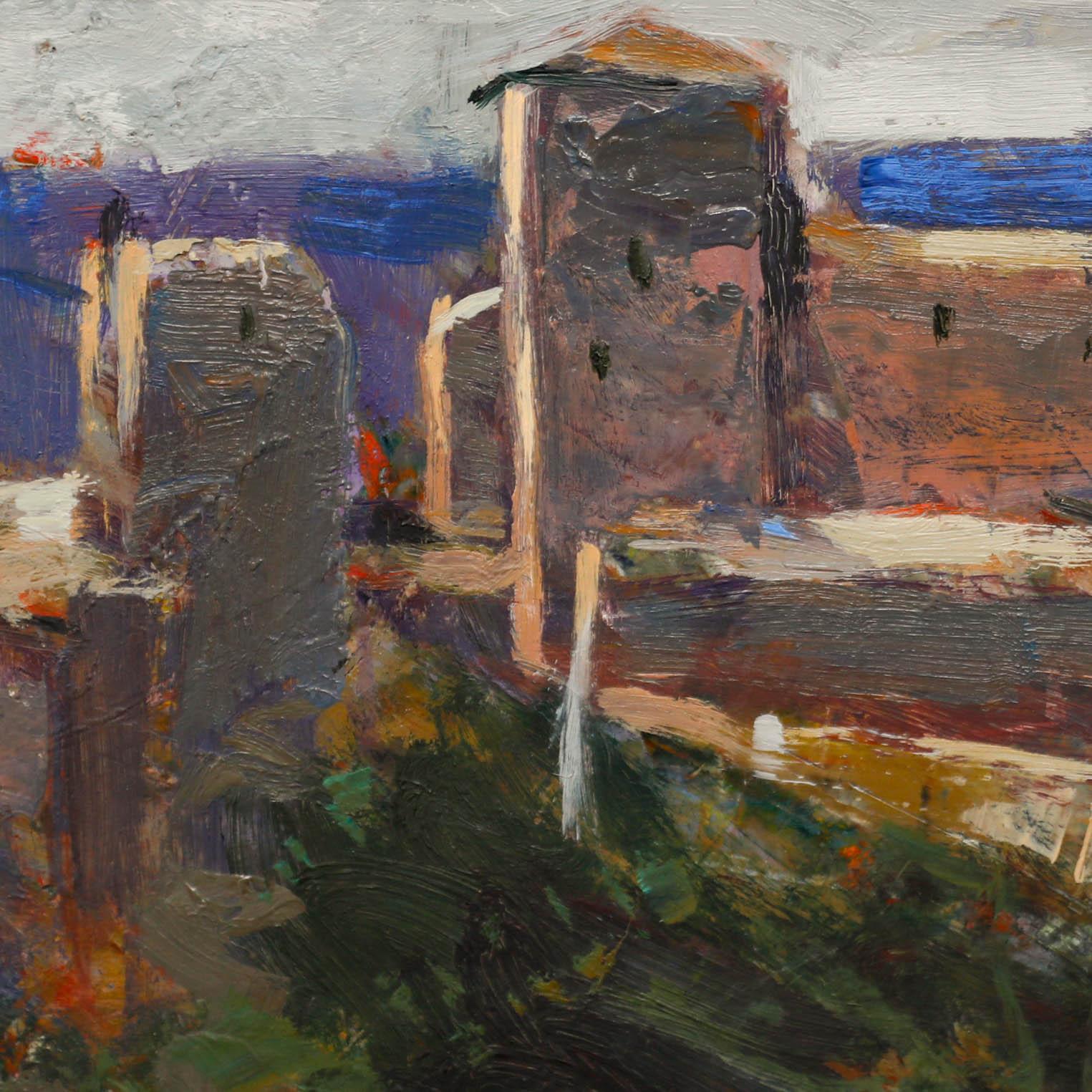 Landschaft in Öl. Signiert unten rechts. An Bord.