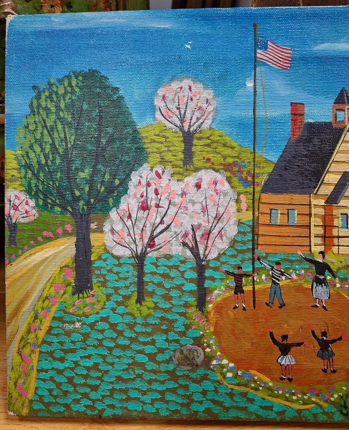 “Raising the Flag” by R. Kamal - Painting by Unknown