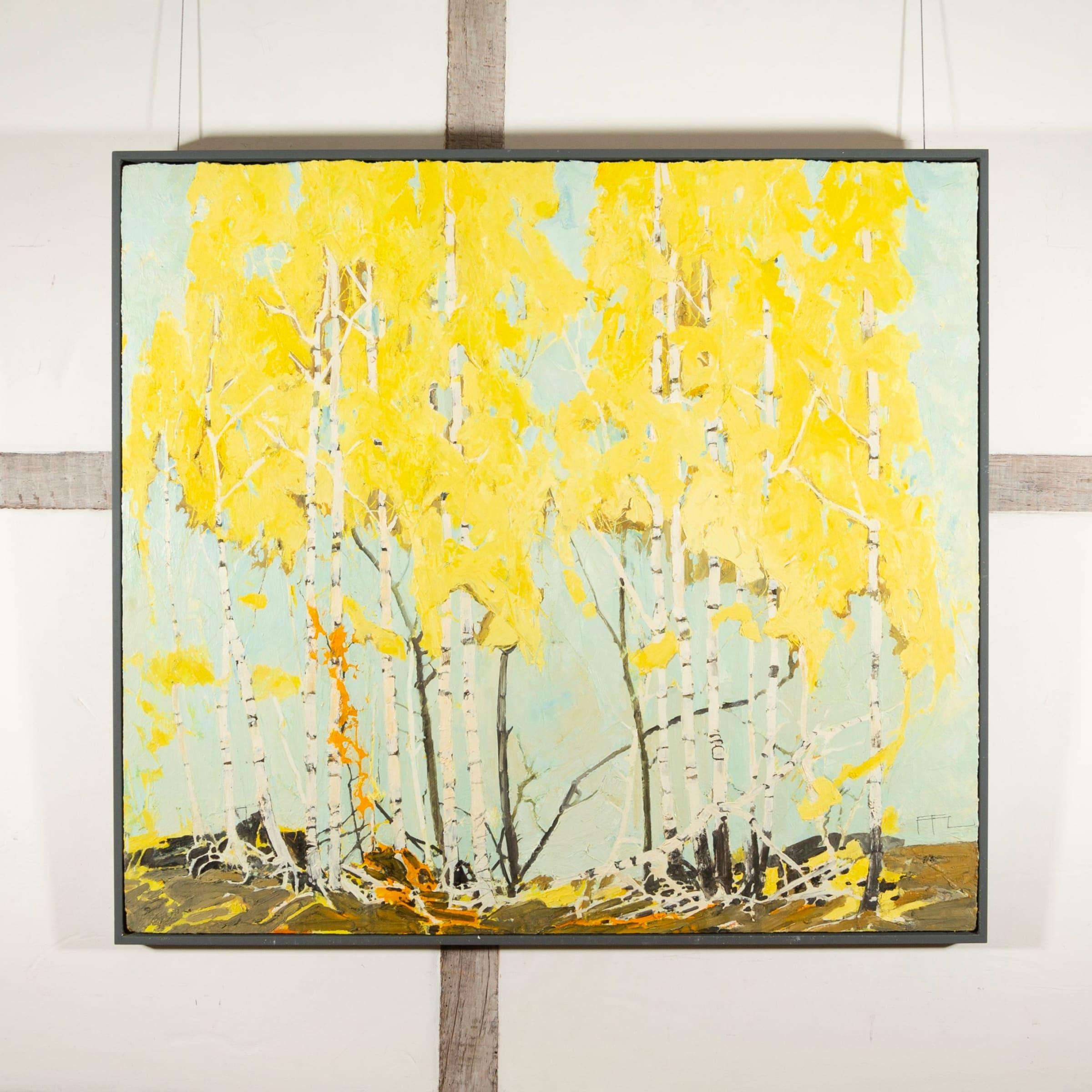 Ramble Through Golden Birch, Oil on Board Painting by Ffiona Lewis B. 1964, 2019

Additional information:
Medium: Oil on board
Dimensions: 92 x 102 cm
36 1/4 x 40 1/8 in
Signed, titled and dated

Ffiona Lewis was born in London but grew up in Devon,