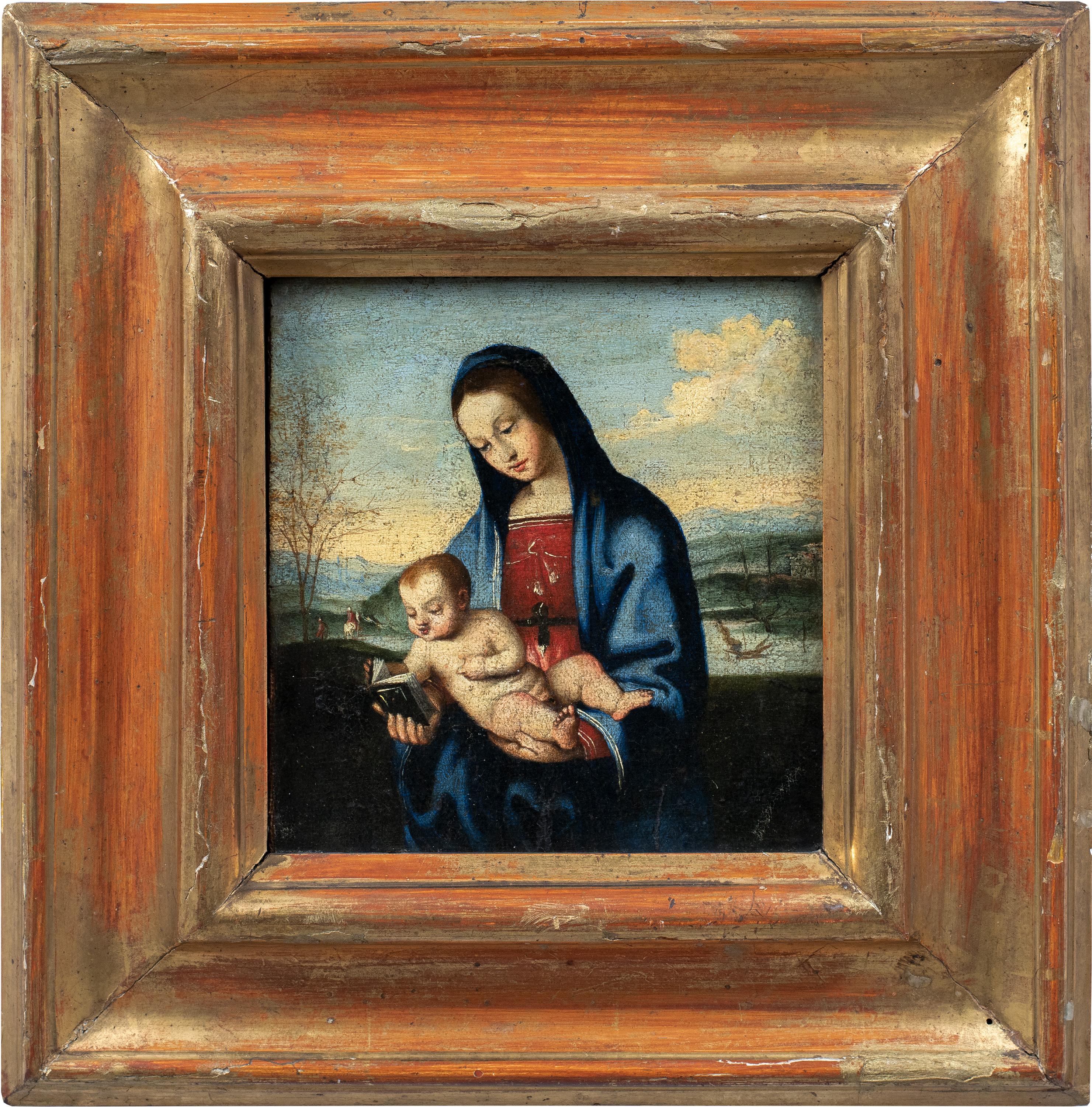 Werkstatt von Raphael (umbrische Renaissance) - 16. Jahrhundert Figurenmalerei - Jungfrau – Painting von Unknown