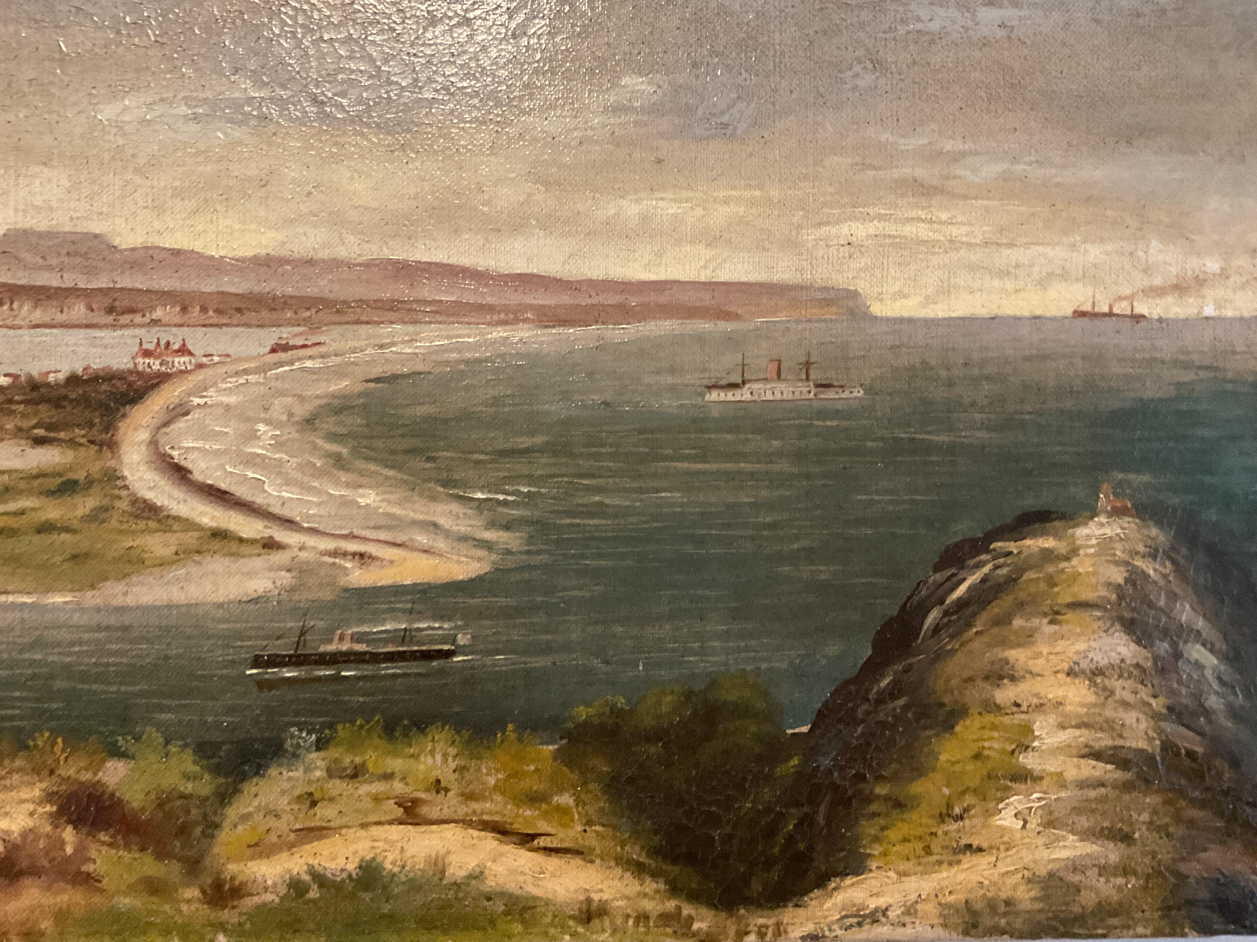 Rare Antique San Diego, California Panoramic View Painting - Oil on Canvas 1