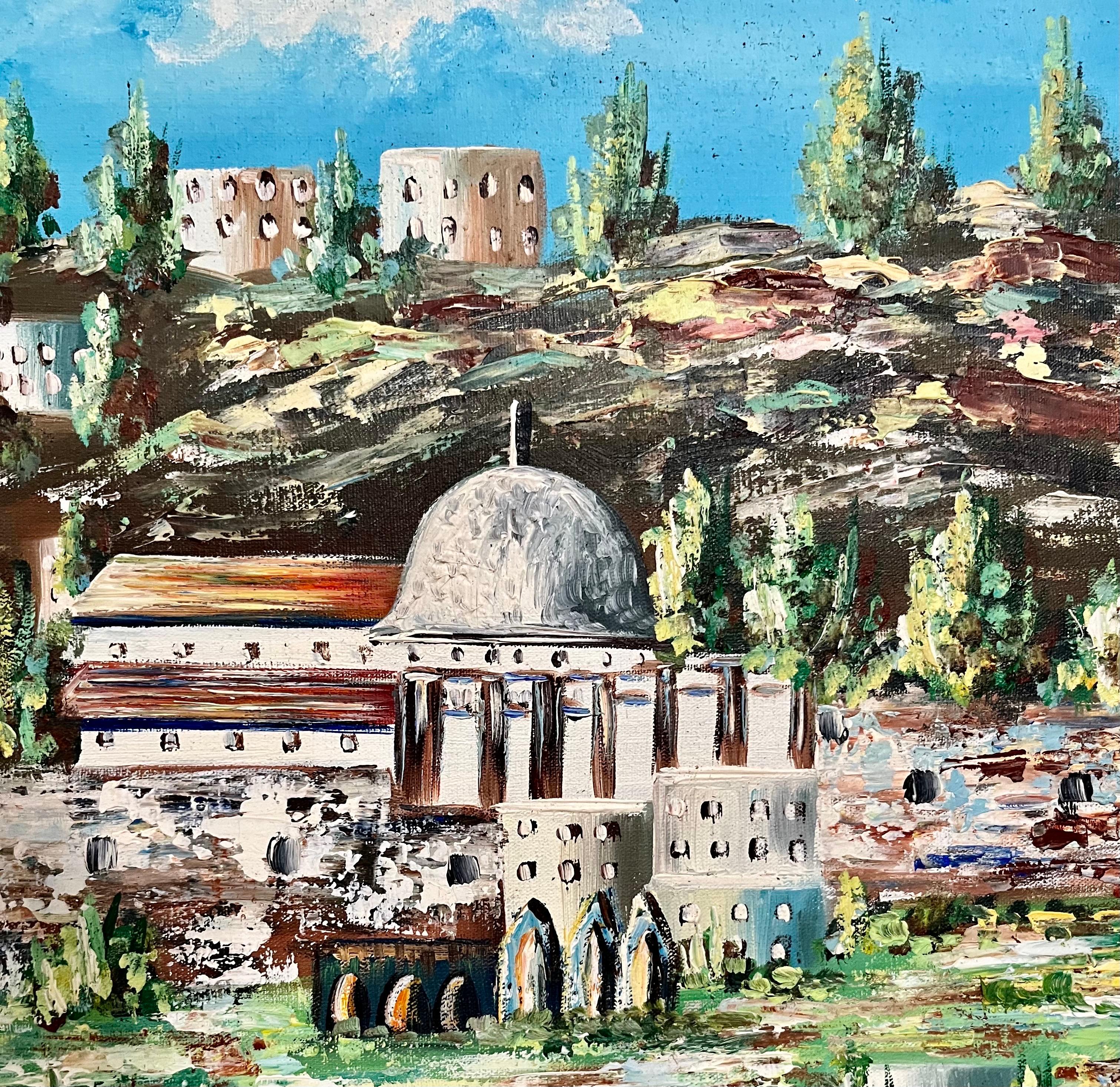 GERUSALEMME, Vielle du David, (Città di David) 
Pittura a olio su tela 
Firmato a mano in ebraico (Perlman, Pearlman o Perelman. Esistono numerosi artisti con questo nome. Non siamo sicuri di quale sia)
Provenienza: collezione privata di