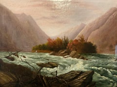 Rare Southern Painting of the French Broad River, North Carolina ca 1890
