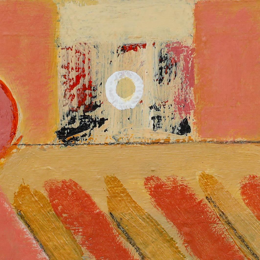 Un astratto giocoso dell'artista Ray Barry (1931-2022). Firmato in basso a destra. Ben presentato in una cornice di legno. Sulla carta.