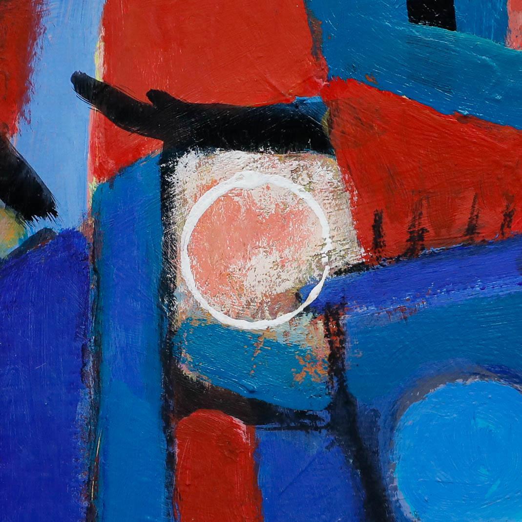 Un astratto giocoso dell'artista Ray Barry (1931-2022). Firmato in basso a sinistra. Ben presentato in una cornice bianca. Sulla carta.