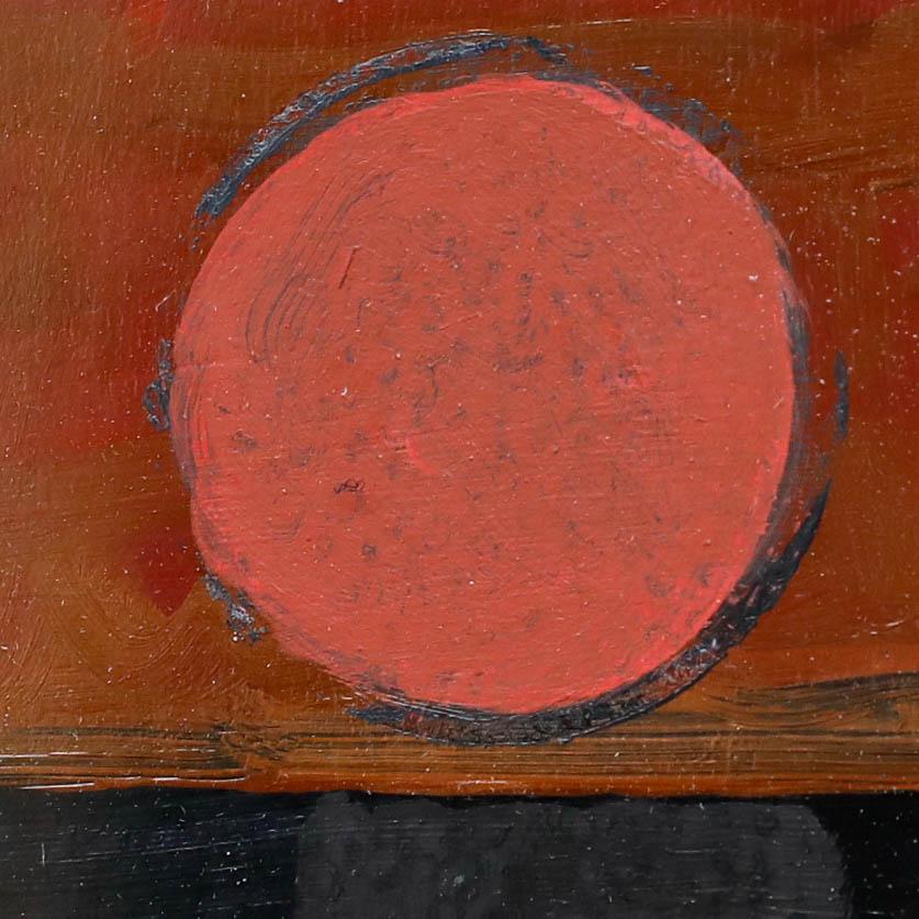 A playful abstract by the artist Ray Barry (1931-2022). Signed to the lower right. Well presented in a whitewash frame. On card.